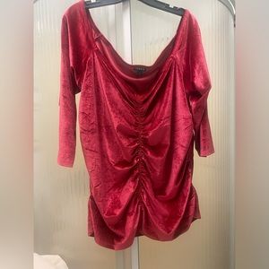 Torrid, red velvety, off the shoulder top 3
